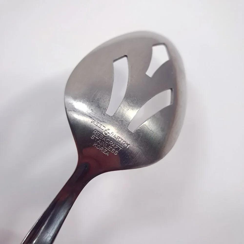 Vintage Reed & Barton Regal Bamboo pierced slotted serving spoon Korea Rebacraft